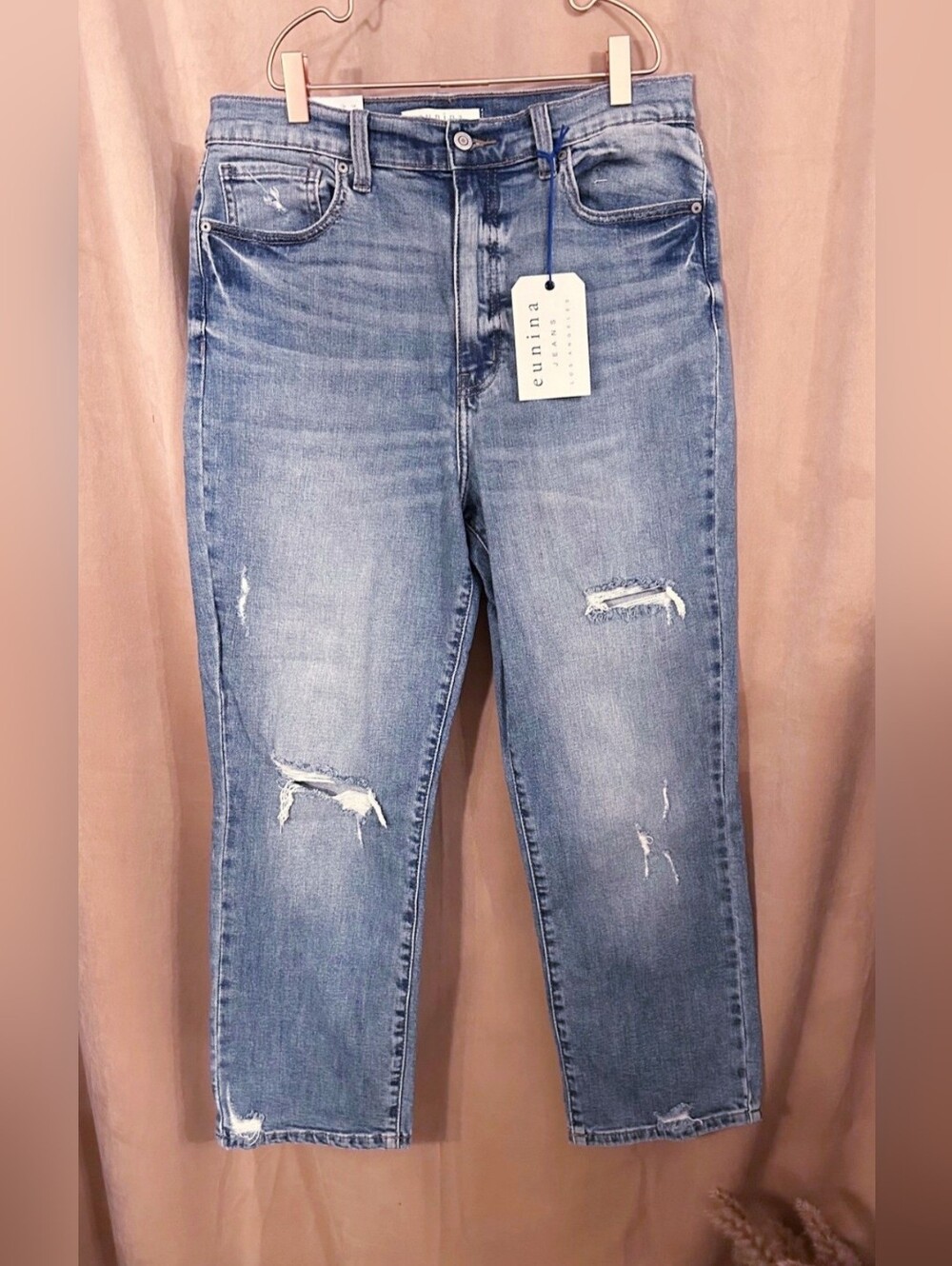 EUNINA ALLY ULTRA HIGH RISE STRAIGHT CROP JEANS